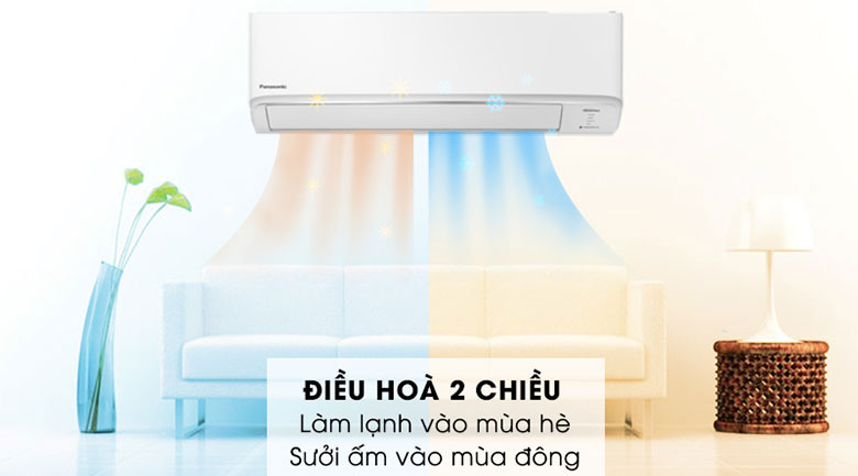 Máy lạnh có chế độ sưởi không: Điều hòa Panasonic 2 chiều Inverter 11900BTU CU/CS-YZ12WKH-8