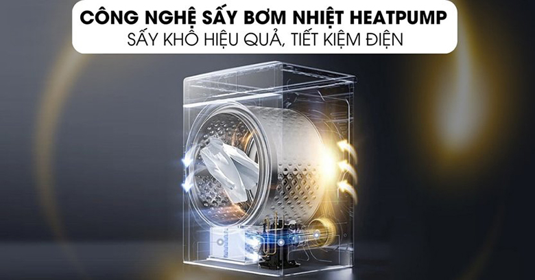 Máy sấy bơm nhiệt Electrolux 9 kg EDH903R7WC - Công nghệ sấy Heat Pump tiết kiệm đến 60% điện năng