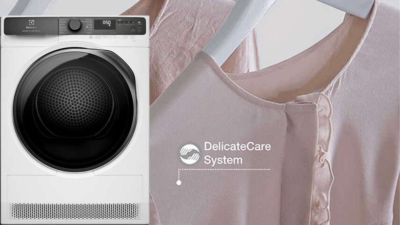 Máy sấy bơm nhiệt Electrolux 9 kg EDH903R7WC - Công nghệ DelicateCare