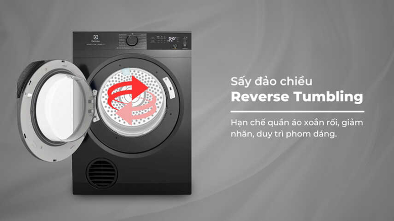 Máy sấy thông hơi Electrolux 9 kg EDS904N3SC - Công nghệ sấy ReverseTumbling đảo chiều chống nhăn quần áo