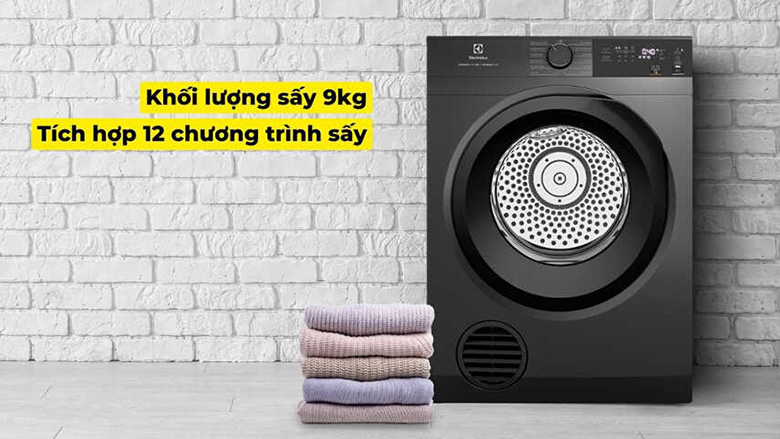 Máy sấy thông hơi Electrolux 9 kg EDV904N3SC - Khối lượng sấy 9kg
