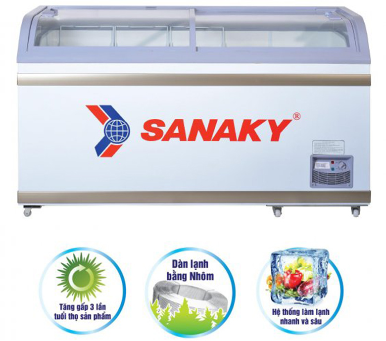 Tủ đông Sanaky VH8088K/888K dàn lạnh nhôm
