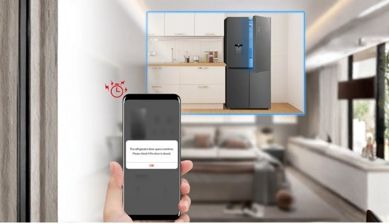 Cảnh báo mở cửa tủ lạnh Toshiba
