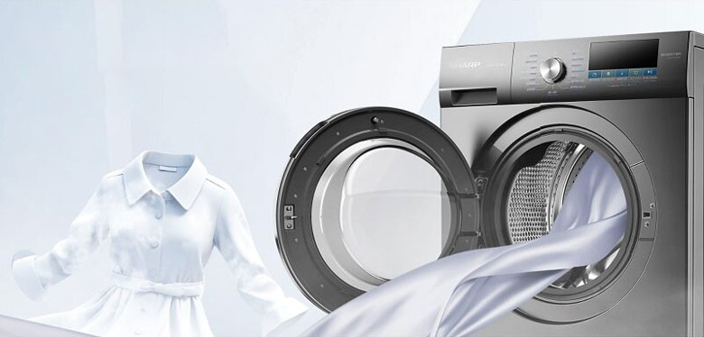 Máy giặt Sharp cửa trước - lồng ngang