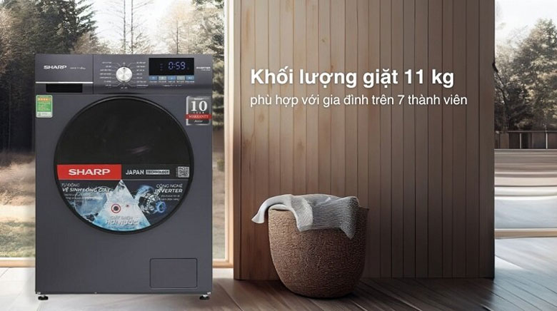 Máy giặt Sharp khối lượng lớn cho gia đình đông người