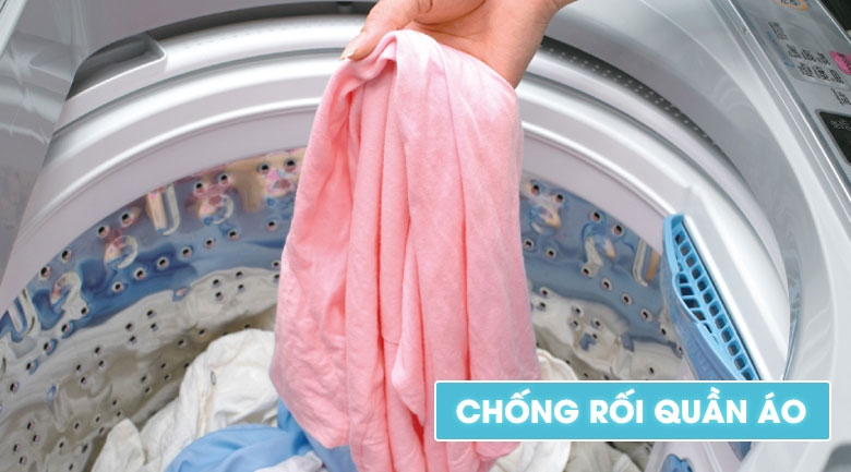 Máy giặt Hitachi với lồng giặt chống xoăn rối